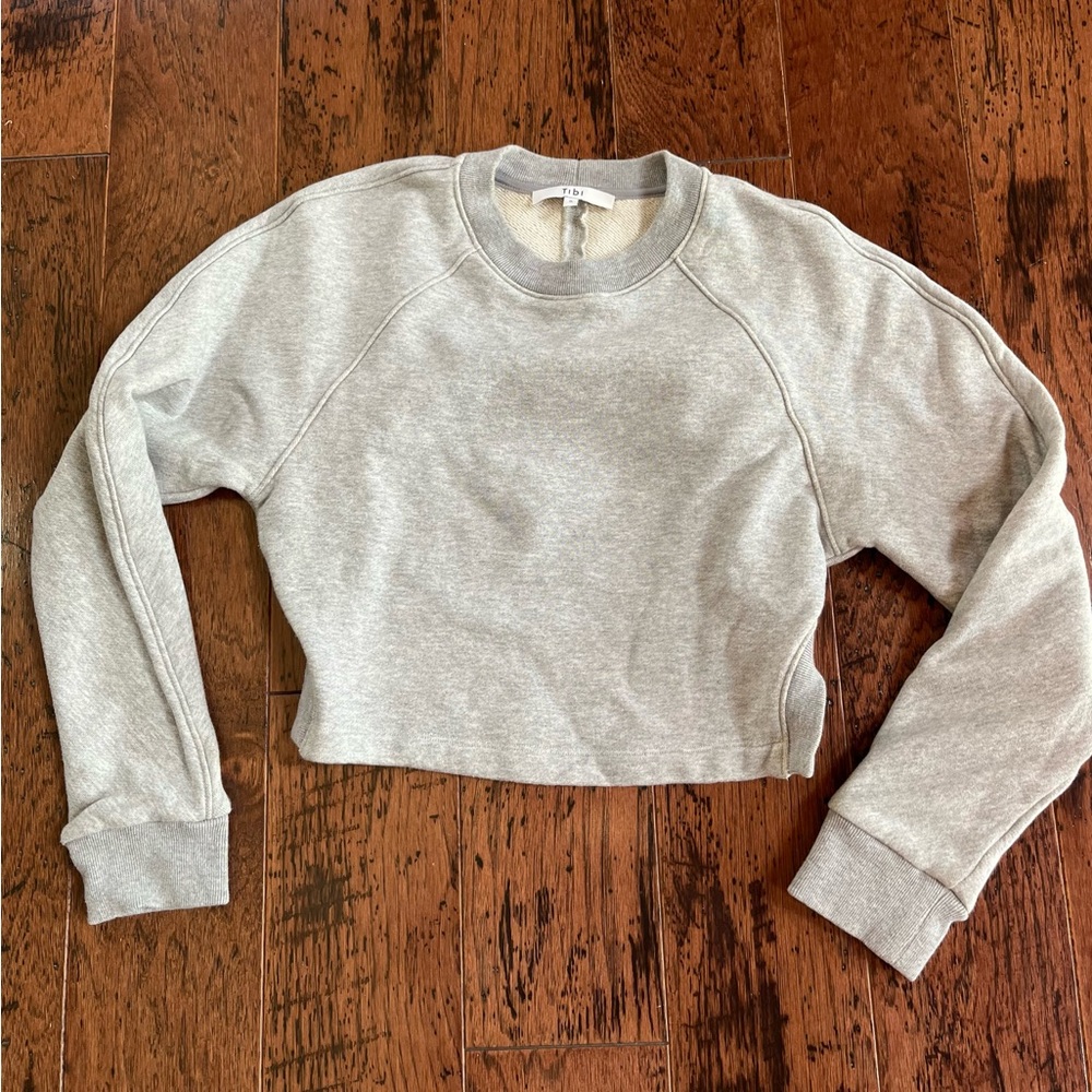 Tibi Open Back Cropped Sweatshirt Sz small